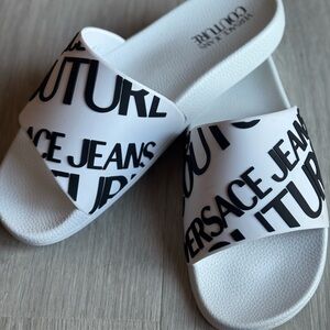 Versace Jeans Collection White and Black Sandals